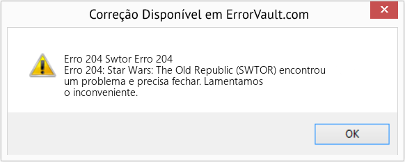 Fix Swtor Erro 204 (Error Erro 204)
