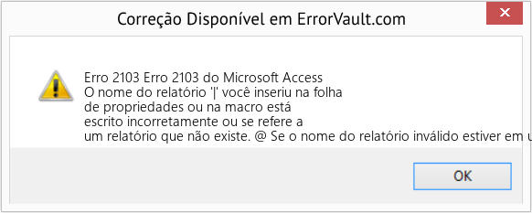 Fix Erro 2103 do Microsoft Access (Error Erro 2103)