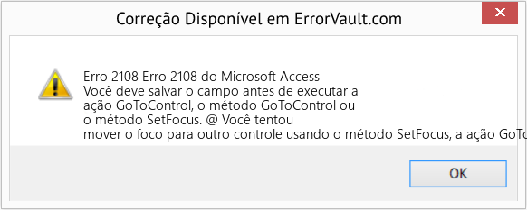 Fix Erro 2108 do Microsoft Access (Error Erro 2108)