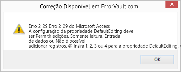 Fix Erro 2129 do Microsoft Access (Error Erro 2129)
