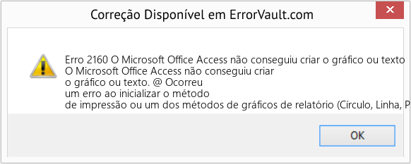 Fix O Microsoft Office Access não conseguiu criar o gráfico ou texto (Error Erro 2160)
