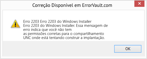 Fix Erro 2203 do Windows Installer (Error Erro 2203)