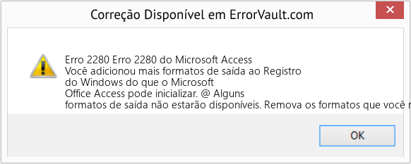 Fix Erro 2280 do Microsoft Access (Error Erro 2280)