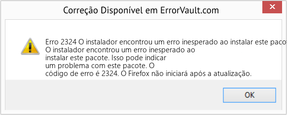 Fix O instalador encontrou um erro inesperado ao instalar este pacote (Error Erro 2324)