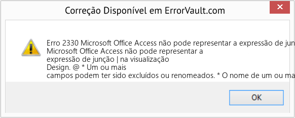 Fix Microsoft Office Access não pode representar a expressão de junção | na visualização Design (Error Erro 2330)