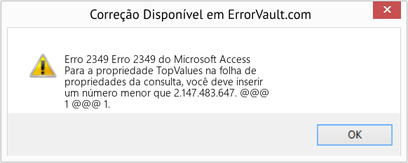 Fix Erro 2349 do Microsoft Access (Error Erro 2349)