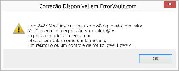 Download Error <?php echo $number; ?> (Você inseriu uma expressão que não tem valor) Repair Tool Fix Você inseriu uma expressão que não tem valor (Error Erro 2427)