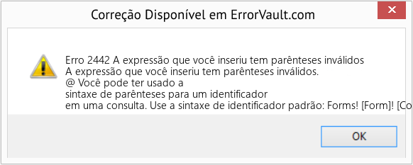 Download Error <?php echo $number; ?> (A expressão que você inseriu tem parênteses inválidos) Repair Tool Fix A expressão que você inseriu tem parênteses inválidos (Error Erro 2442)