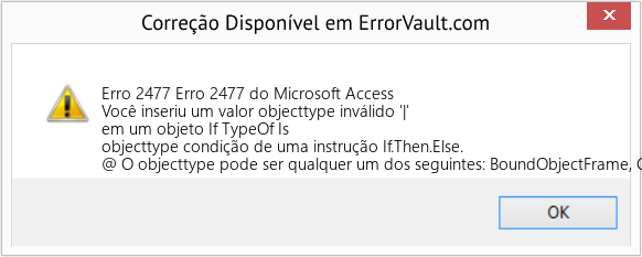 Fix Erro 2477 do Microsoft Access (Error Erro 2477)