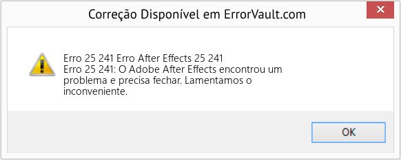 Fix Erro After Effects 25 241 (Error Erro 25 241)