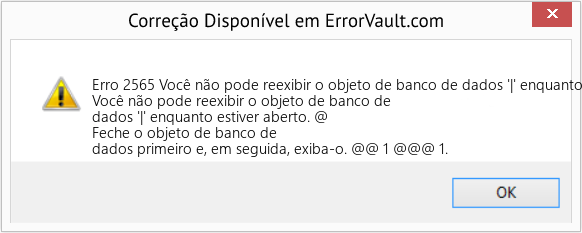 Download Error <?php echo $number; ?> (Você não pode reexibir o objeto de banco de dados '|' enquanto está aberto) Repair Tool Fix Você não pode reexibir o objeto de banco de dados '|' enquanto está aberto (Error Erro 2565)