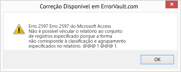 Fix Erro 2597 do Microsoft Access (Error Erro 2597)
