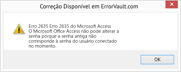 Fix Erro 2635 do Microsoft Access (Error Erro 2635)