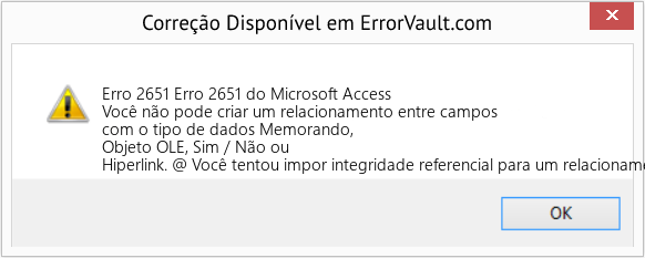 Fix Erro 2651 do Microsoft Access (Error Erro 2651)