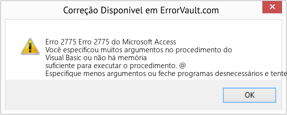 Fix Erro 2775 do Microsoft Access (Error Erro 2775)