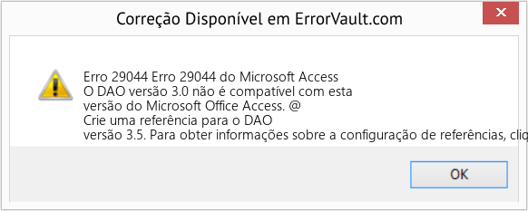 Fix Erro 29044 do Microsoft Access (Error Erro 29044)