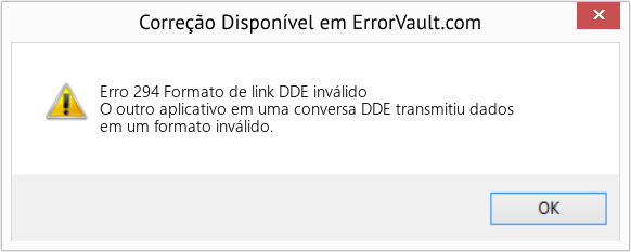 Fix Formato de link DDE inválido (Error Erro 294)