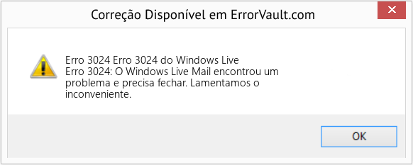 Fix Erro 3024 do Windows Live (Error Erro 3024)
