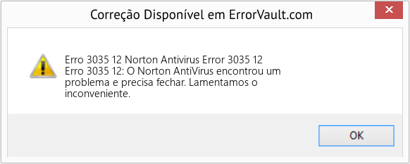 Fix Norton Antivirus Error 3035 12 (Error Erro 3035 12)