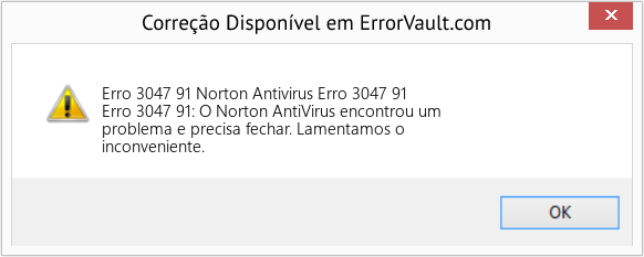 Fix Norton Antivirus Erro 3047 91 (Error Erro 3047 91)