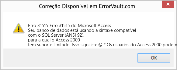 Fix Erro 31515 do Microsoft Access (Error Erro 31515)