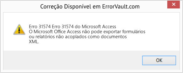 Fix Erro 31574 do Microsoft Access (Error Erro 31574)
