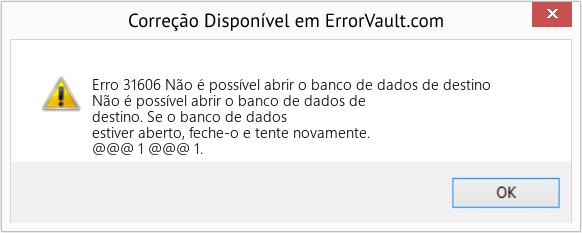 Download Error <?php echo $number; ?> (Não é possível abrir o banco de dados de destino) Repair Tool Fix Não é possível abrir o banco de dados de destino (Error Erro 31606)