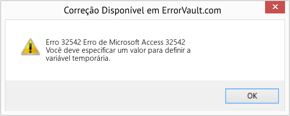 Fix Erro de Microsoft Access 32542 (Error Erro 32542)