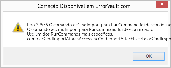 Download Error <?php echo $number; ?> (O comando acCmdImport para RunCommand foi descontinuado) Repair Tool Fix O comando acCmdImport para RunCommand foi descontinuado (Error Erro 32576)