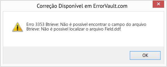 Download Error <?php echo $number; ?> (Btrieve: Não é possível encontrar o campo do arquivo) Repair Tool Fix Btrieve: Não é possível encontrar o campo do arquivo (Error Erro 3353)