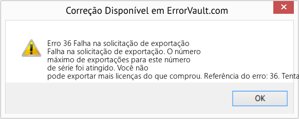 Fix Falha na solicitação de exportação (Error Erro 36)