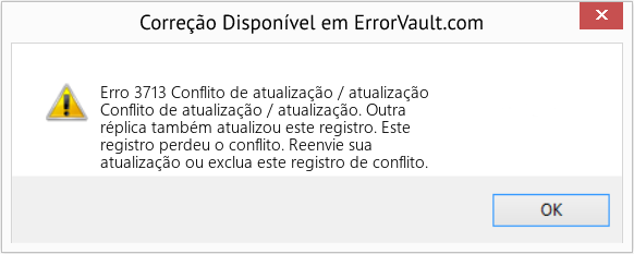 Download Error <?php echo $number; ?> (Conflito de atualização / atualização) Repair Tool Fix Conflito de atualização / atualização (Error Erro 3713)