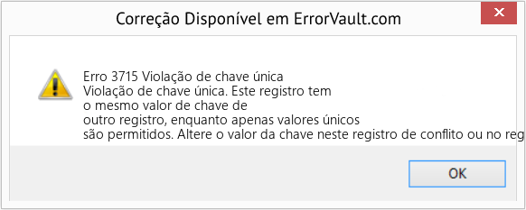 Download Error <?php echo $number; ?> (Violação de chave única) Repair Tool Fix Violação de chave única (Error Erro 3715)