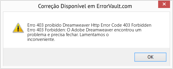 Download Error <?php echo $number; ?> (Dreamweaver Http Error Code 403 Forbidden) Repair Tool Fix Dreamweaver Http Error Code 403 Forbidden (Error Erro 403 proibido)