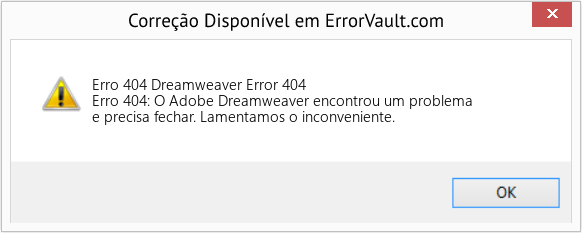 Fix Dreamweaver Error 404 (Error Erro 404)