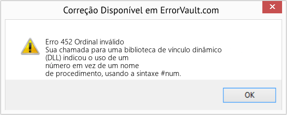 Download Error <?php echo $number; ?> (Ordinal inválido) Repair Tool Fix Ordinal inválido (Error Erro 452)
