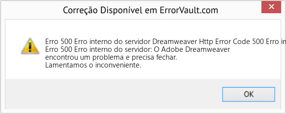 Fix Dreamweaver Http Error Code 500 Erro interno do servidor (Error Erro 500 Erro interno do servidor)