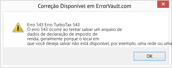 Fix Erro TurboTax 543 (Error Erro 543)