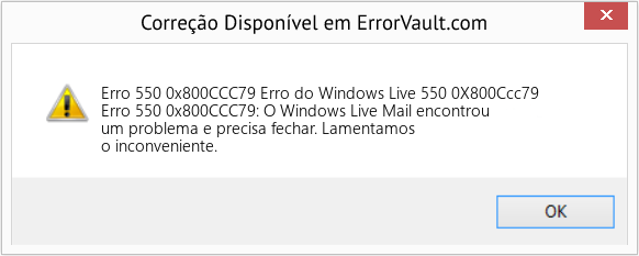 Fix Erro do Windows Live 550 0X800Ccc79 (Error Erro 550 0x800CCC79)