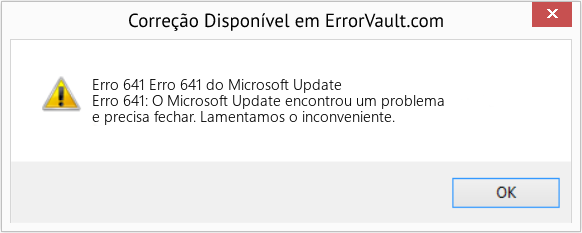 Fix Erro 641 do Microsoft Update (Error Erro 641)
