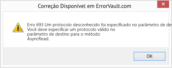 Download Error <?php echo $number; ?> (Um protocolo desconhecido foi especificado no parâmetro de destino) Repair Tool Fix Um protocolo desconhecido foi especificado no parâmetro de destino (Error Erro 693)
