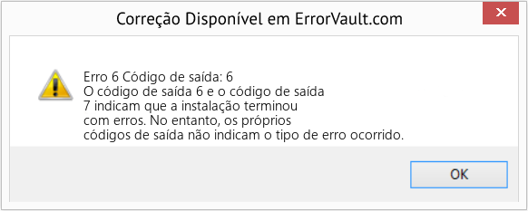 Download Error <?php echo $number; ?> (Código de saída: 6) Repair Tool Fix Código de saída: 6 (Error Erro 6)