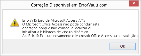 Fix Erro de Microsoft Access 7715 (Error Erro 7715)