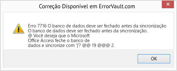 Download Error <?php echo $number; ?> (O banco de dados deve ser fechado antes da sincronização) Repair Tool Fix O banco de dados deve ser fechado antes da sincronização (Error Erro 7716)