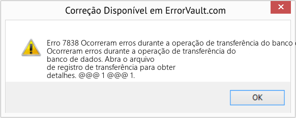 Download Error <?php echo $number; ?> (Ocorreram erros durante a operação de transferência do banco de dados) Repair Tool Fix Ocorreram erros durante a operação de transferência do banco de dados (Error Erro 7838)
