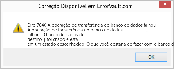 Download Error <?php echo $number; ?> (A operação de transferência do banco de dados falhou) Repair Tool Fix A operação de transferência do banco de dados falhou (Error Erro 7840)