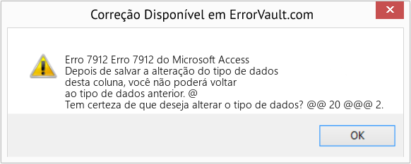 Fix Erro 7912 do Microsoft Access (Error Erro 7912)