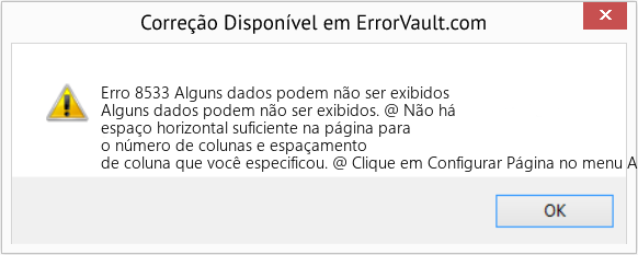 Fix Alguns dados podem não ser exibidos (Error Erro 8533)