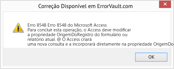 Fix Erro 8548 do Microsoft Access (Error Erro 8548)
