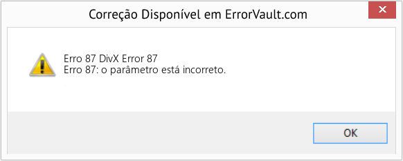 Fix DivX Error 87 (Error Erro 87)